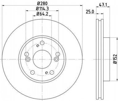 HONDA Диск тормозной передн. ACCORD SEDAN 2.0I Honda Civic, Accord MINTEX mdc1738