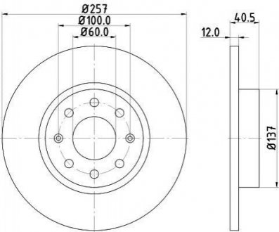 Гальмівні диск пер. Opel Corsa D 1.0 Fiat Grande Punto, Opel Corsa MINTEX mdc1838