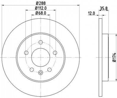 AUDI ДИСК ГАЛЬМIВНИЙ ЗАДНIЙ A4 00- Audi A4 MINTEX mdc2162