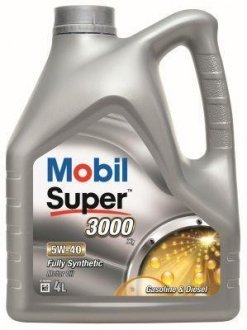 Моторне масло SUPER 3000 / 5W40 / 4л. / Renault Megane, BMW E21, E30, E36, E12, E28, Alfa Romeo 33, 75, Volkswagen Passat, BMW E34, E23, E32, E31 MOBIL 150013