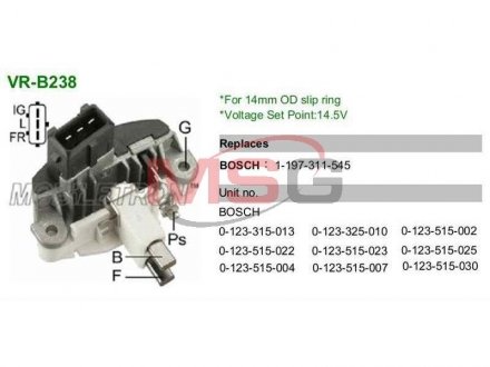 Регулятор напруги генератора BMW E38, E39, E31, E46, X5 MOBILETRON vrb238 (фото1)