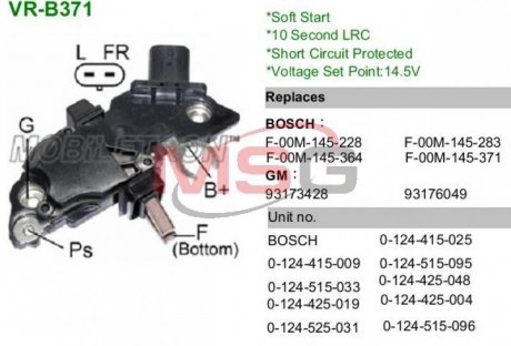 Регулятор напряжения генератора MOBILETRON vrb371