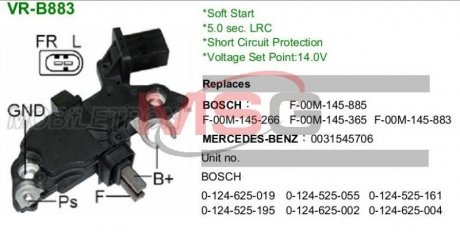 Регулятор напруги генератора Mercedes W211, W220, S211 MOBILETRON vrb883