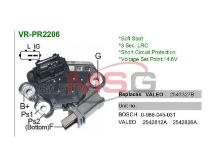 Регулятор напряжения генератора BMW E36, E39, E38, E46, X5, Land Rover Freelander, Opel Omega, Land Rover Range Rover, BMW E60, E61 MOBILETRON vrpr2206