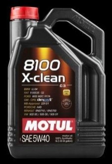 Масло масло 5W40 5L 8100 Xclean C3 BMW LL04,RN0710/RN0700,VW 502 00/505 00/505 01 MOTUL 102051