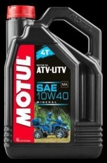 Масло для 4-х тактных двигателей минеральное "4T ATV-UTV 10W40", 4 л.. MOTUL 105879