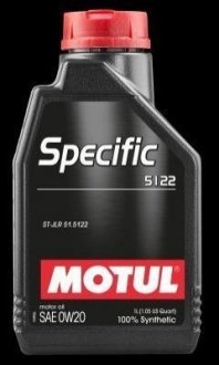 Олива мот 0W20 1L SPECIFIC 5122 Jaguar/Land Rover-STJLR.51.5122 =867601 MOTUL 107304