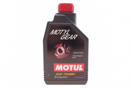 Олива 75W80 Gear (1L) (105782/101154) Opel Corsa, Renault Megane, Ford C-Max, Citroen C4, Peugeot 508, Ford Sierra, Citroen C8, Opel Astra, Audi 80, Ford Fiesta, Escort MOTUL 823401