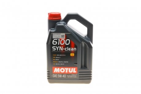 Масло 5W40 6100 SYN-clean (4L) (BMW LL-04/GM-OPEL dexos2TM/MB 229.51/VW 502 00/505 01) (107942) MOTUL 854250