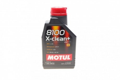 Масло 5W30 X-clean+ 8100 (1L) (LL-04/VW 504 00/507 00/MB 229.51/Porsche C30) (106376/102259) MOTUL 854711
