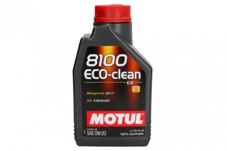 Купить Масло моторное 8100 Eco-Clean 0W-20 (1 л) MOTUL 868111 (фото1) подбор по VIN коду, цена 685 грн.