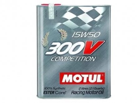 Масло 300CV Competition SAE 15W50 2L 4Т(для раритетных авто с отреставрированным двигателем) MOTUL motul 300CV Competition SAE 15W50 2L 103138/104244