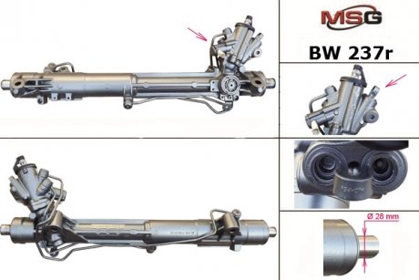 Рулевая рейка с ГПК восстановлена BMW 7 F01/F02/F03/F04 09-,5\' F07 GT GT 09- MSG Rebuilding bw237r