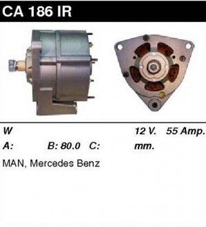 Генератор MAN M 90 88-96; MERCEDES-BENZ NG 73-96,MB-TRAC 73-91,O 309 70-89,LP 63-84,UNIMOG 66- Mercedes T1/T2 MSG Rebuilding ca186ir