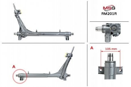 Рулевая рейка с ГПК RAM PROMASTER 1500 2013-,PROMASTER 2500 2013-,PROMASTER 3500 2013- MSG Rebuilding rm201r