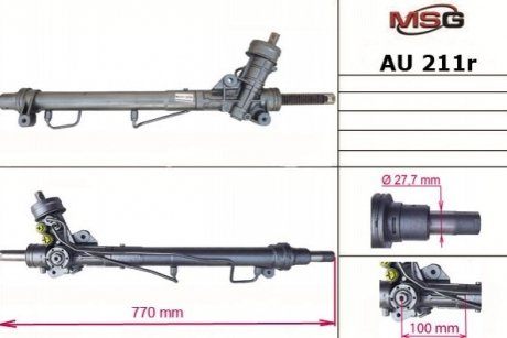 Рулевая рейка с ГПК AUDI A4 (8D2, B5) 94-00;SKODA SUPERB (3U4) 01-08;VW PASSAT (3B2) 96-00 MSG au211r