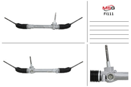 Рульова рейка без ГУР нова Ford Ka 08-16, Fiat Panda 03-12, Fiat 500 07-20 Fiat Tipo MSG fi111