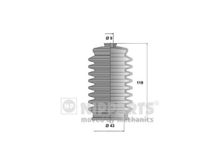 Пыльник рулевой рейки TOYOTA CALDINA (ST19_, ET19_, CT19_, AT19_) 92-97,CALDINA (ST21_, CT21_, AT21_) MSG ty204duster