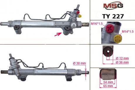 Рульова рейка з ГПК TOYOTA FORTUNER 04-,TOYOTA HILUX (VIGO) 05- Toyota Land Cruiser, Lexus GX, Toyota 4-Runner, Hilux MSG ty227