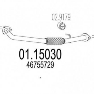 Купить Передняя труба выхл. системы Fiat Doblo MTS 01.15030 (фото1) подбор по VIN коду, цена 2614 грн.