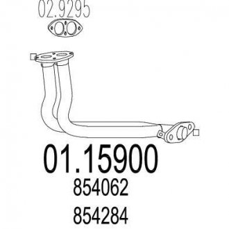 Передняя труба выхл. системы Opel Kadett MTS 01.15900 (фото1)
