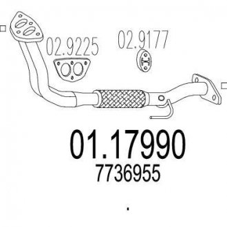 Купить Передняя труба выхл. системы Fiat Punto MTS 01.17990 (фото1) подбор по VIN коду, цена 955 грн.