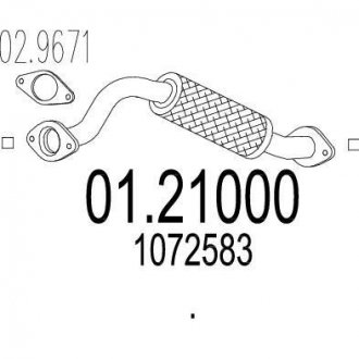 Промежуточная труба выхл. системы Ford Focus, Transit MTS 01.21000 (фото1)