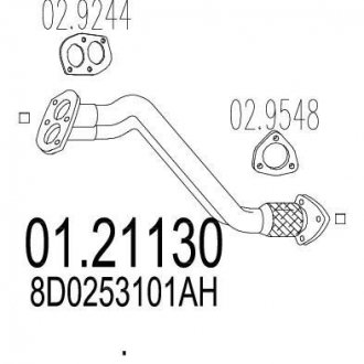 Купить Передняя труба выхл. системы Audi A4, Volkswagen Passat MTS 01.21130 (фото1) подбор по VIN коду, цена 3048 грн.