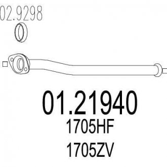 Купить Промежуточная труба выхл. системы Peugeot 206 MTS 01.21940 (фото1) подбор по VIN коду, цена 1057 грн.