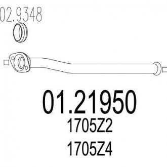 Купить Промежуточная труба выхл. системы Peugeot 206 MTS 01.21950 (фото1) подбор по VIN коду, цена 1197 грн.