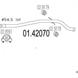 Ремонтна деталь вихл. сист. Peugeot 206 MTS 01.42070