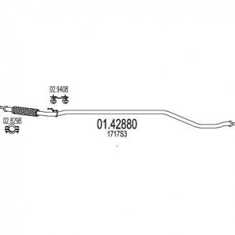 Купить Промежуточная труба выхл. системы Peugeot 206 MTS 01.42880 (фото1) подбор по VIN коду, цена 3428 грн.