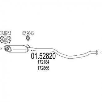 Купити Середня частина вихлопної системи (Резонатор) Peugeot 405 MTS 01.52820 (фото1) підбір по VIN коду, ціна 1482 грн.