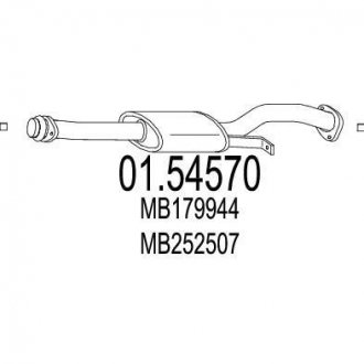 Купить Резонатор Mitsubishi Pajero, Hyundai Galloper MTS 01.54570 (фото1) подбор по VIN коду, цена 2991 грн.