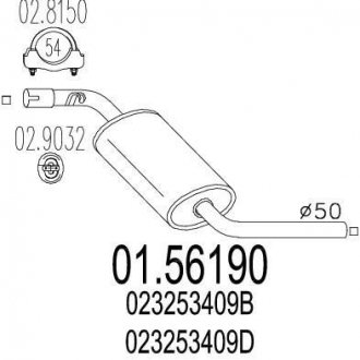 Купить Резонатор Volkswagen Transporter MTS 01.56190 (фото1) подбор по VIN коду, цена 3595 грн.