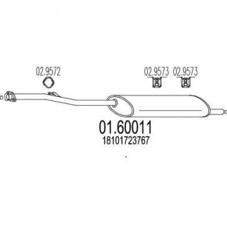 Купить Глушитель BMW E36 MTS 01.60011 (фото1) подбор по VIN коду, цена 3604 грн.