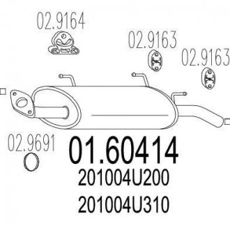 Купить Глушитель Nissan Almera MTS 01.60414 (фото1) подбор по VIN коду, цена 3987 грн.