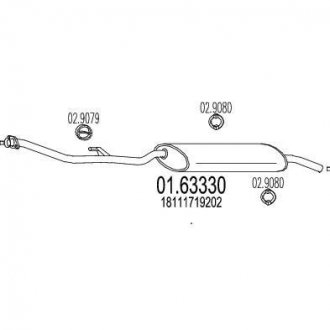 Купить Глушитель BMW E30 MTS 01.63330 (фото1) подбор по VIN коду, цена 5047 грн.