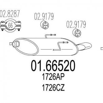 Купить Глушитель Peugeot 406 MTS 01.66520 (фото1) подбор по VIN коду, цена 3660 грн.