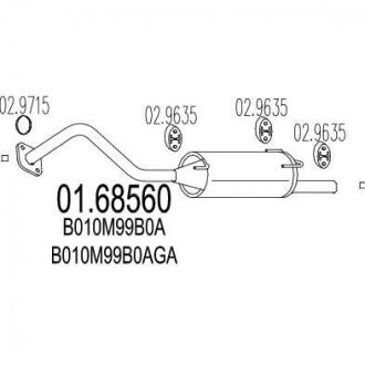 Купить Глушитель Nissan Micra MTS 01.68560 (фото1) подбор по VIN коду, цена 2826 грн.