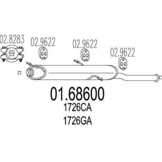 Купить Глушитель Citroen Xsara MTS 01.68600 (фото1) подбор по VIN коду, цена 4307 грн.