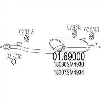 Купить Глушитель Honda Accord MTS 01.69000 (фото1) подбор по VIN коду, цена 4368 грн.