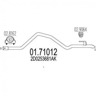 Труба вихлопної системи, задня частина MTS 01.71012