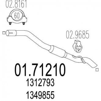 Купить Труба глушителя Ford Focus, C-Max MTS 01.71210 (фото1) подбор по VIN коду, цена 1720 грн.