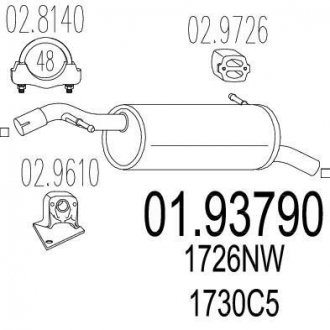 Купить Глушитель Citroen C3 MTS 01.93790 (фото1) подбор по VIN коду, цена 2585 грн.