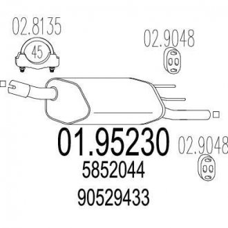 Купить Глушитель Opel Corsa MTS 01.95230 (фото1) подбор по VIN коду, цена 2548 грн.