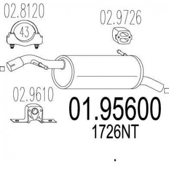 Глушитель Citroen C3, C2 MTS 01.95600