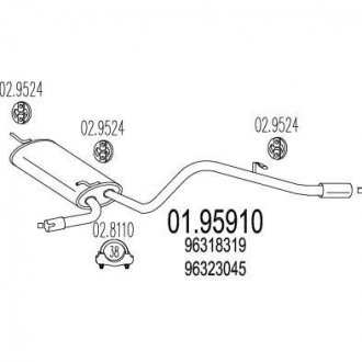 Купить Глушитель Daewoo Matiz MTS 01.95910 (фото1) подбор по VIN коду, цена 2889 грн.
