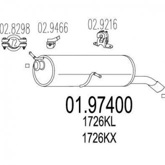 Купить Глушитель Peugeot 307, Citroen C4 MTS 01.97400 (фото1) подбор по VIN коду, цена 2993 грн.