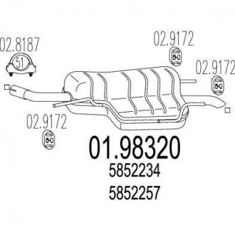 Купить Глушитель Opel Zafira MTS 01.98320 (фото1) подбор по VIN коду, цена 4772 грн.